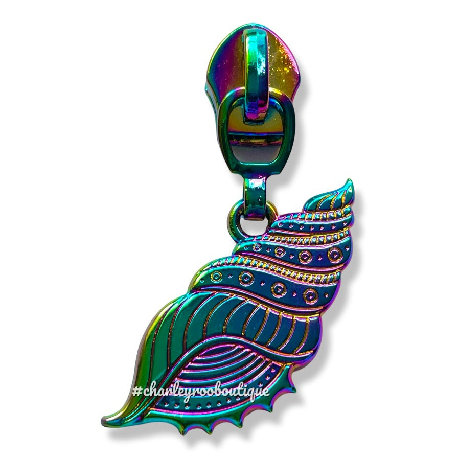 Zipper Pull, Seashell, Shell, Rainbow