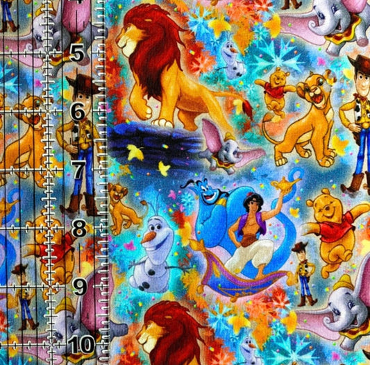 9x14 Tumbler Cut, Custom Fabric, CottonSpandex, High Quality, Mask Cut, Tumbler Fabric, Disney, Art, Beautiful, Cartoon, Mashup