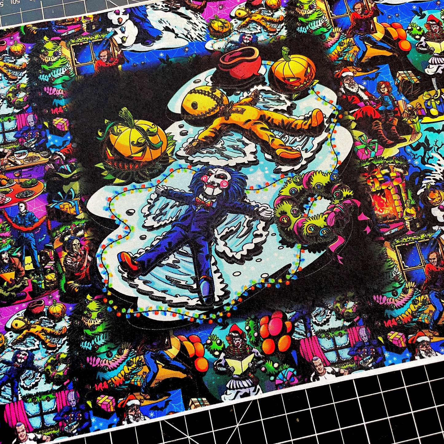 9x14 Tumbler Cut, Custom Fabric, CW Cotton Woven, High Quality, Mask Cut, Tumbler Fabric, Halloween, Christmas, Merry Fright, Snow Angel, Precut