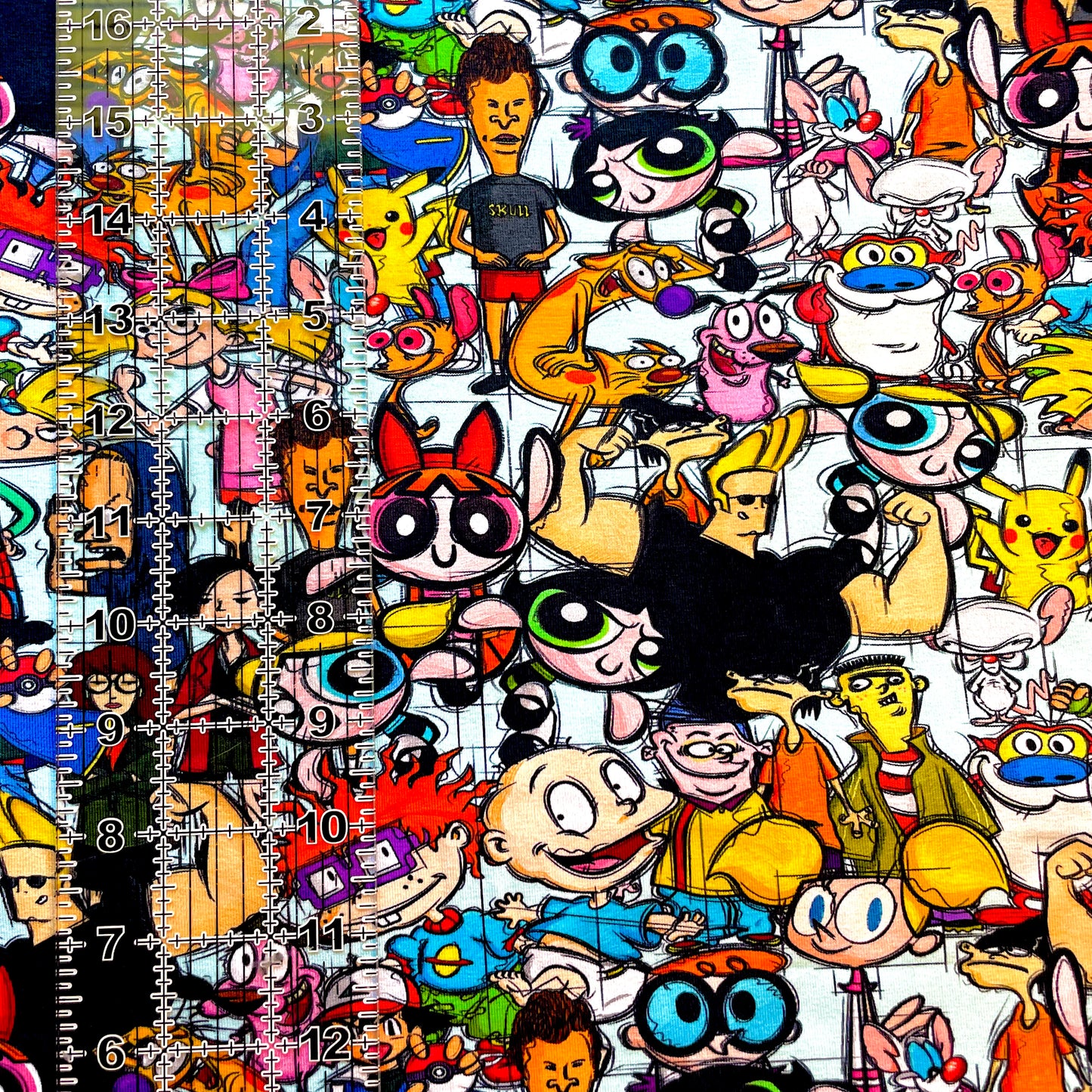 9x14 Tumbler Cut, Custom Fabric, CottonSpandex, High Quality, Mask Cut, Tumbler Fabric, Classic Cartoons, SNC, 90s Toon Throwback