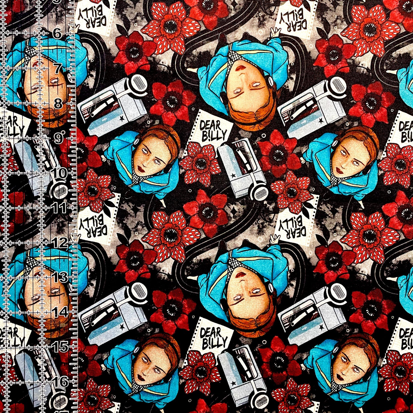9x14 Tumbler Cut, Custom Fabric, CW Cotton Woven, High Quality, Mask Cut, Tumbler Fabric, Strange Friends, Max, Dear Billy