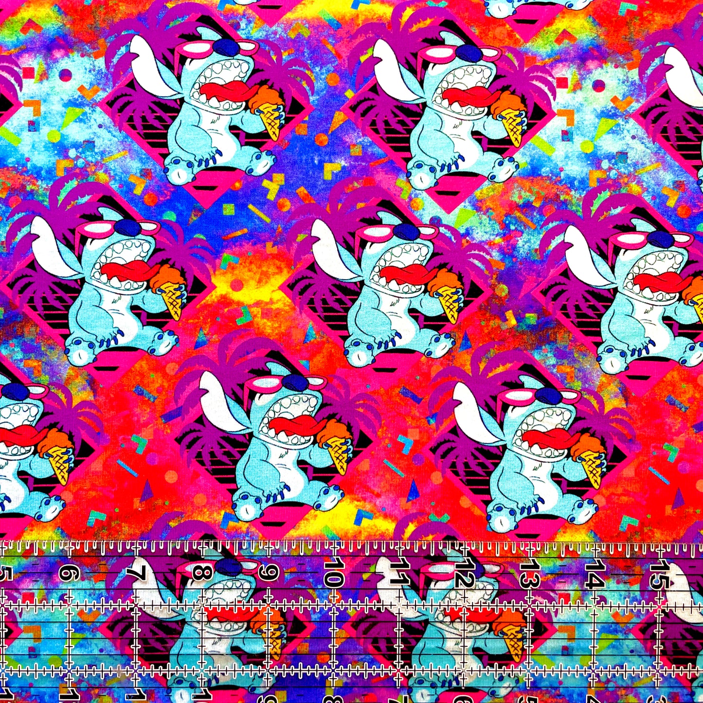9x14 Tumbler Cut, Custom Fabric, CottonSpandex, High Quality, Mask Cut, Tumbler Fabric, Colorful, Vibrant, 626, Ice Cream, Retro Summer Stitch