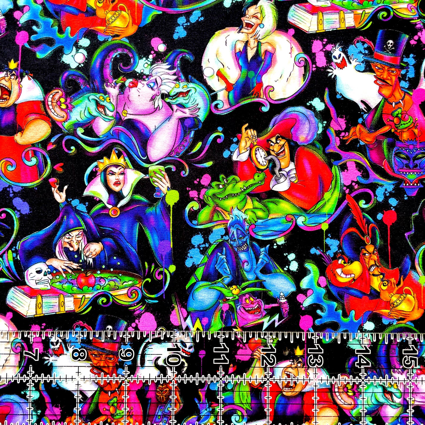 9x14 Tumbler Cut, Custom Fabric, CottonSpandex, High Quality, Mask Cut, Tumbler Fabric, Halloween, Evil, Bright Villains, New, Flames Main