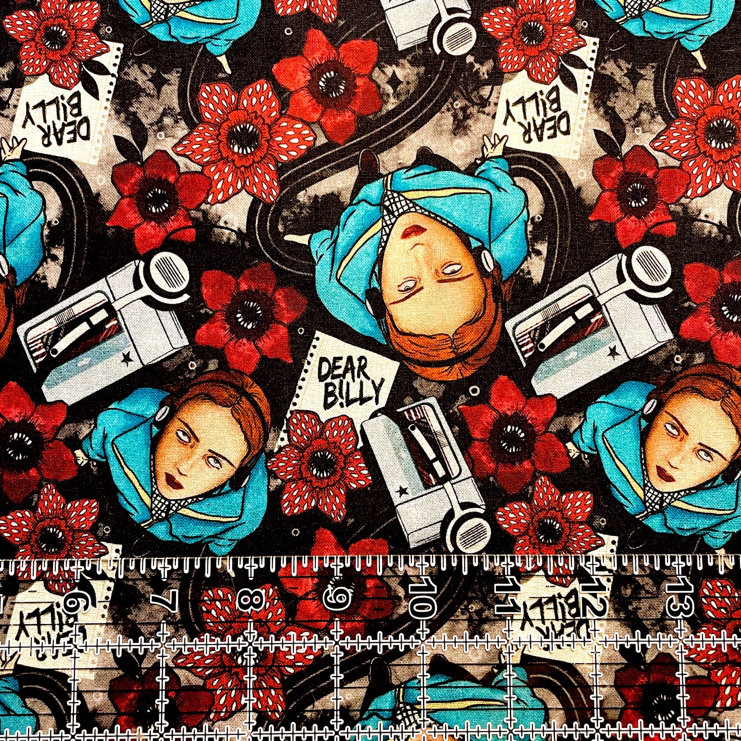 9x14 Tumbler Cut, Custom Fabric, CW Cotton Woven, High Quality, Mask Cut, Tumbler Fabric, Strange Friends, Max, Dear Billy