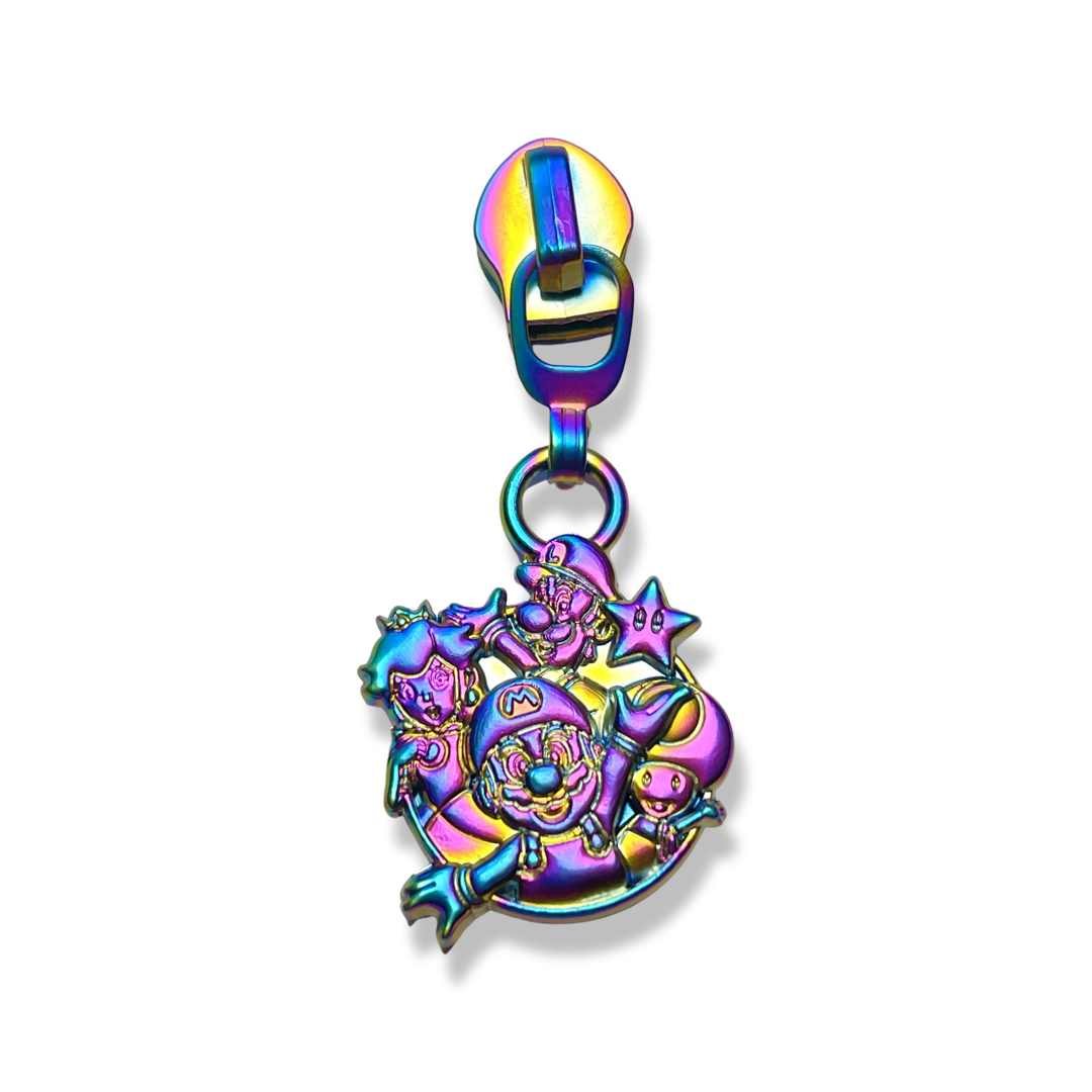 Zipper Pull, Mario Kart, Gamer, Rainbow Matte
