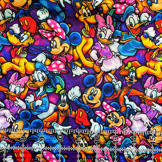 9x14 Tumbler Cut, Custom Fabric, CW Cotton Woven, High Quality, Mask Cut, Tumbler Fabric, Mickey, Disney, Party, Purple