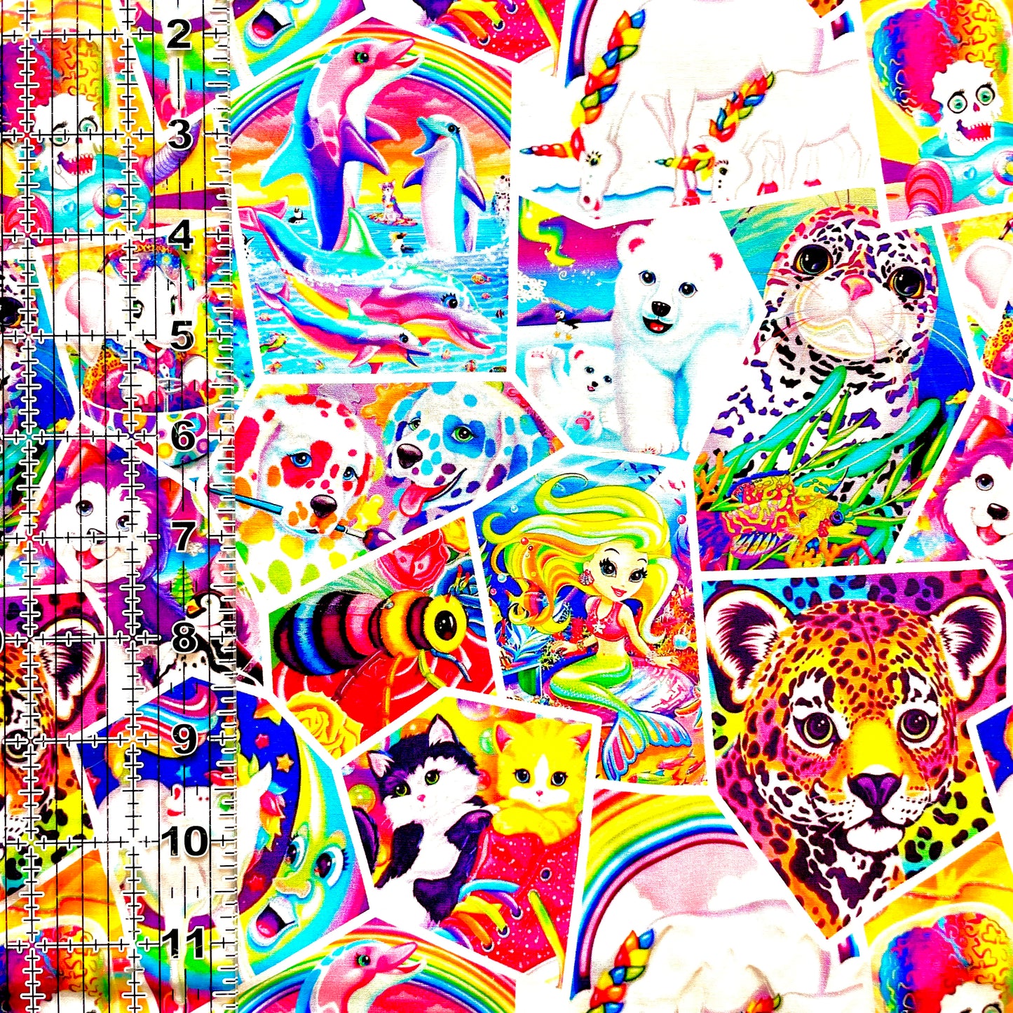 9x14 Tumbler Cut, Custom Fabric, CW Cotton Woven, High Quality, Mask Cut, Tumbler Fabric, TV, Cartoons, 90s, Frank, Lisa, Blocks, Collage