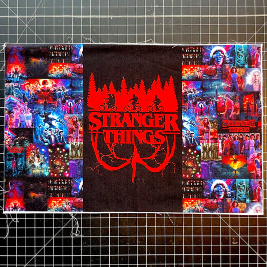 9x14 Tumbler Cut, Custom Fabric, CW Cotton Woven, High Quality, Mask Cut, Tumbler Fabric, TV Show, Strange Friends, Halloween, Horror, Don’t Lie, Precut