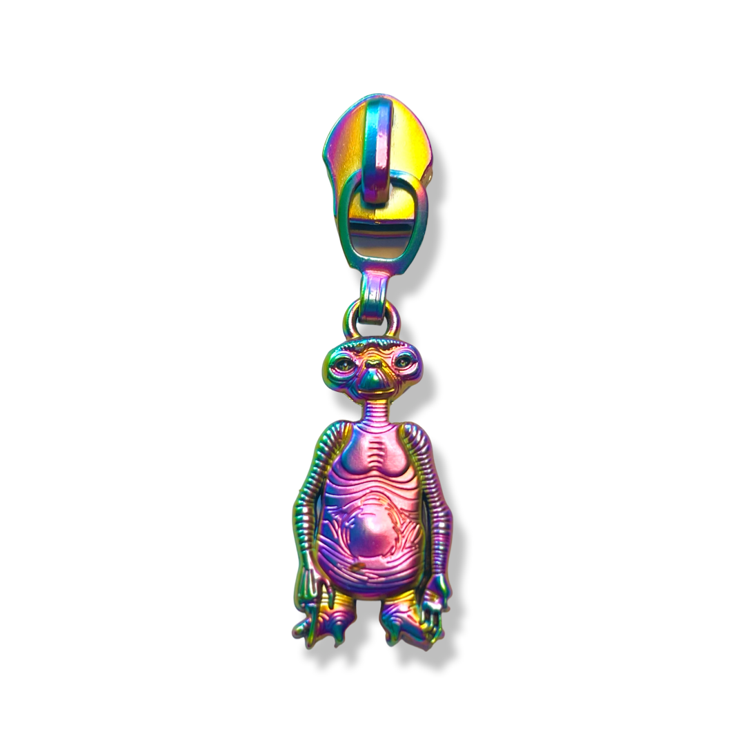 Zipper Pull, 80’s Alien, ET, Rainbow Matte