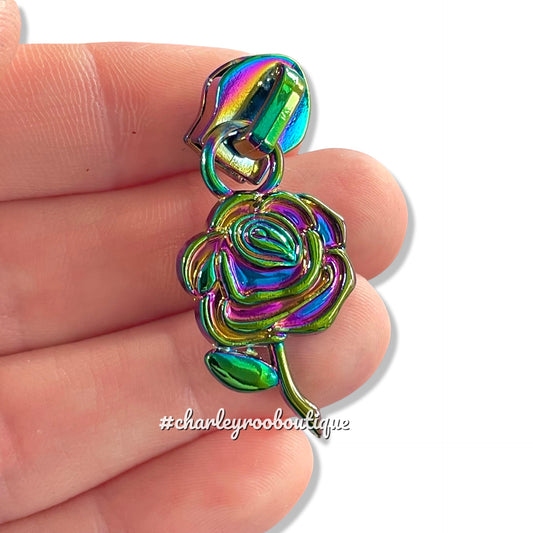 Zipper Pull, Rose, Rainbow