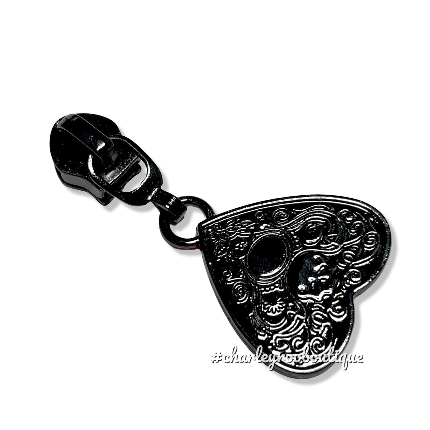 Zipper Pull, Ouija Planchette, Horror, Gunmetal