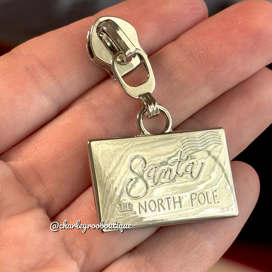 Zipper Pull, Letter to Santa, Silver