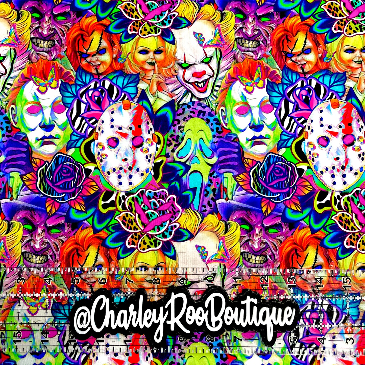 9x14 Tumbler Cut, Custom Fabric, CottonSpandex, High Quality, Mask Cut, Tumbler Fabric, Halloween, Lisa, Frank, Horror, Large Scale