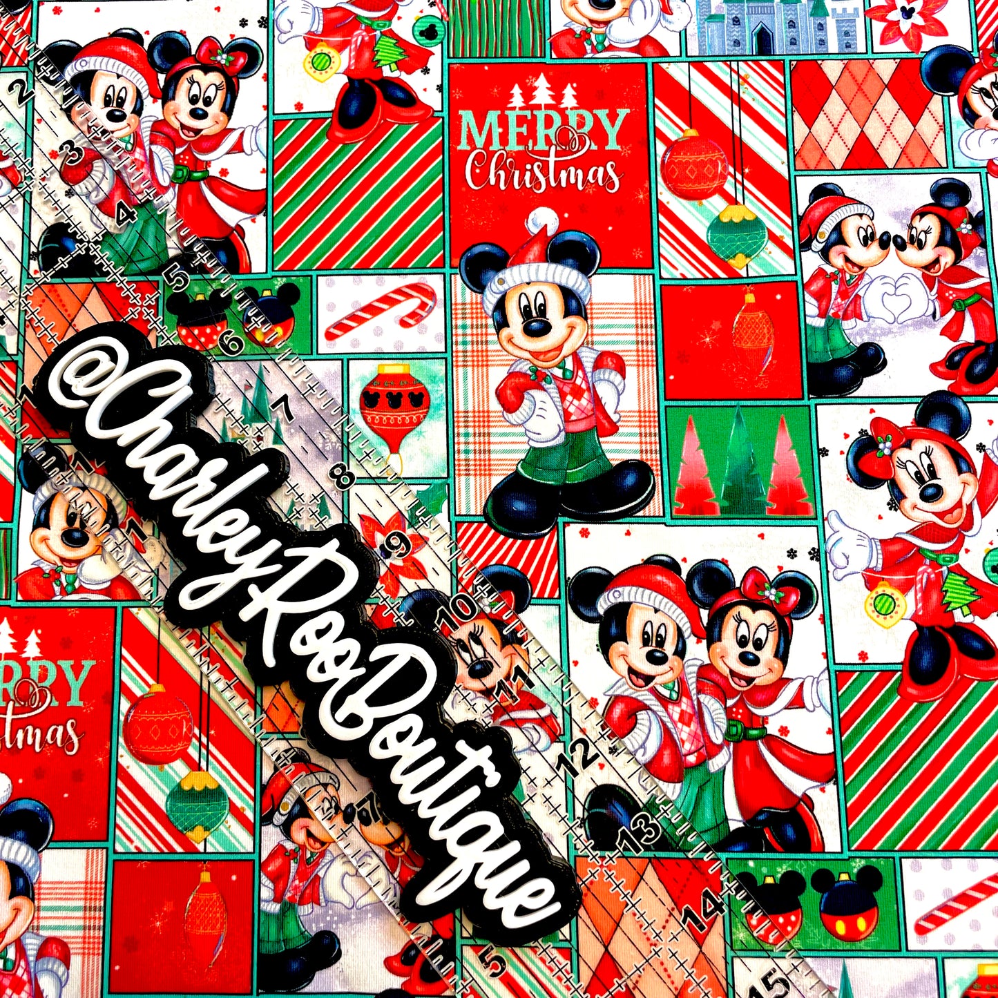 9x14 Tumbler Cut, Custom Fabric, CottonSpandex, High Quality, Mask Cut, Tumbler Fabric, Christmas, Poinsettia Mouse Frames