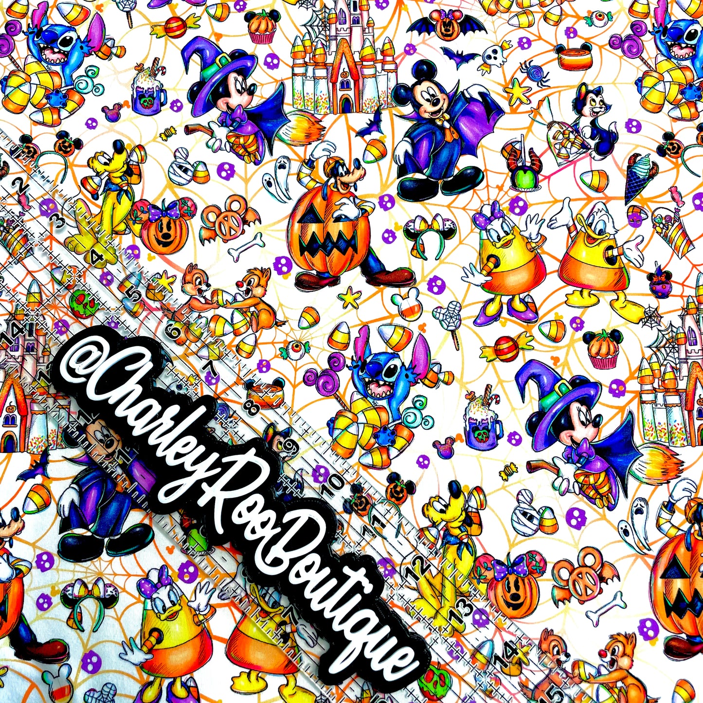 9x14 Tumbler Cut, Custom Fabric, CottonSpandex, High Quality, Mask Cut, Tumbler Fabric, Fall, Halloween, Candy Corn Friends