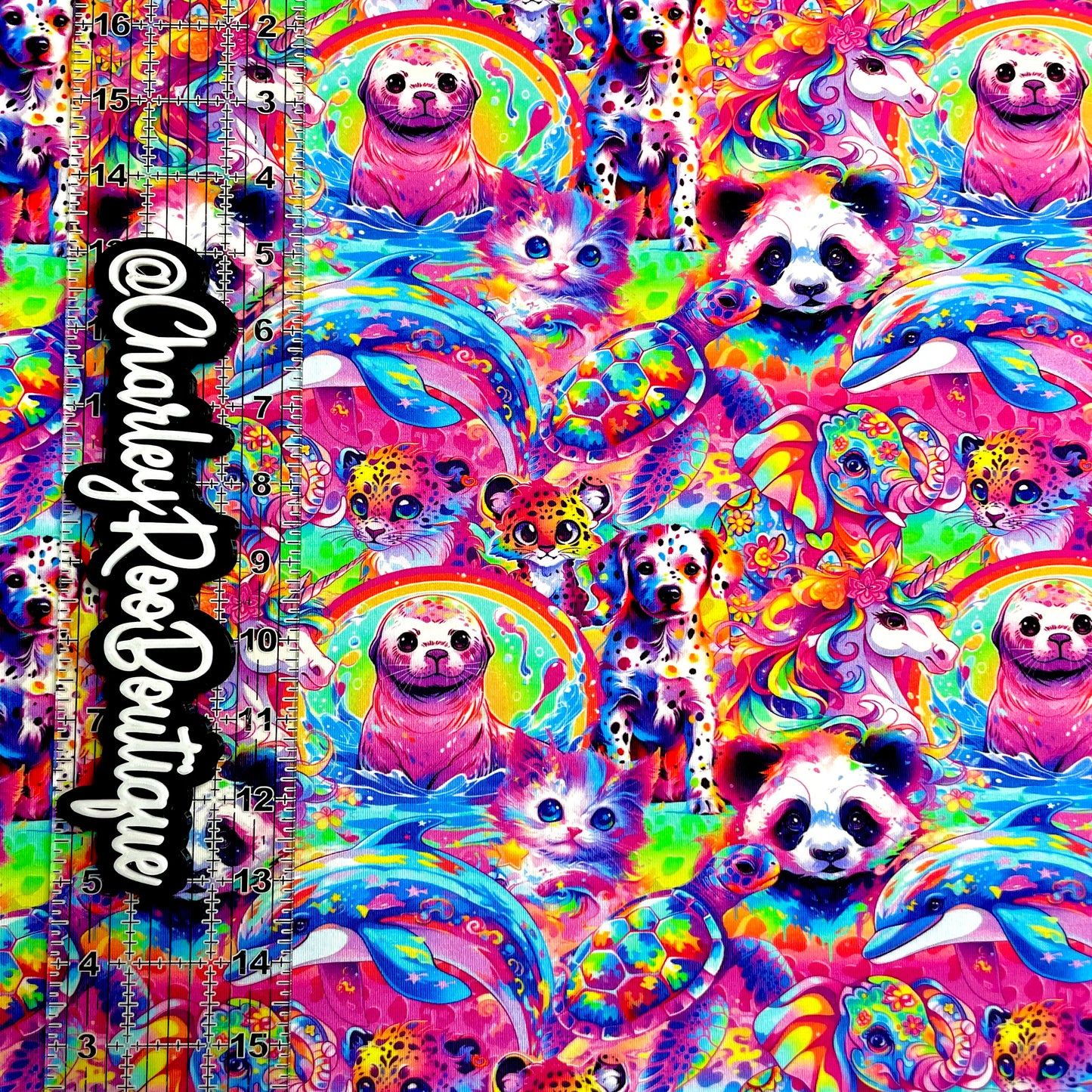 Exclusive, 9x14 Tumbler Cut, Custom Fabric, CottonSpandex, High Quality, Tumbler Fabric, 90s, Animals, Leopard, LisaFrank