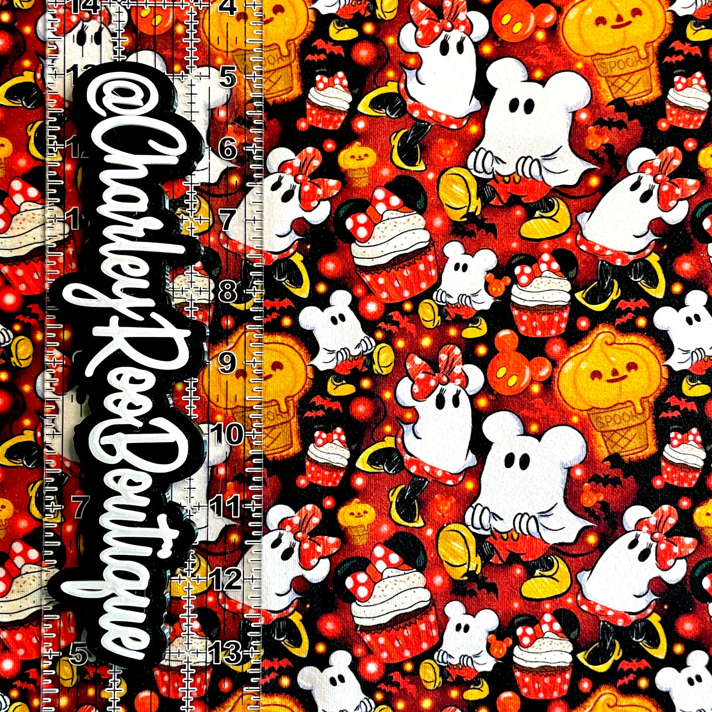 9x14 Tumbler Cut, Custom Fabric, CottonSpandex, High Quality, Mask Cut, Tumbler Fabric, Halloween Minnie