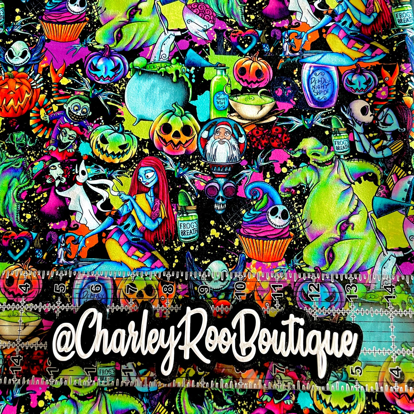 9x14 Tumbler Cut, Custom Fabric, CottonSpandex, High Quality, Mask Cut, Tumbler Fabric, New, Neon NBC on Black