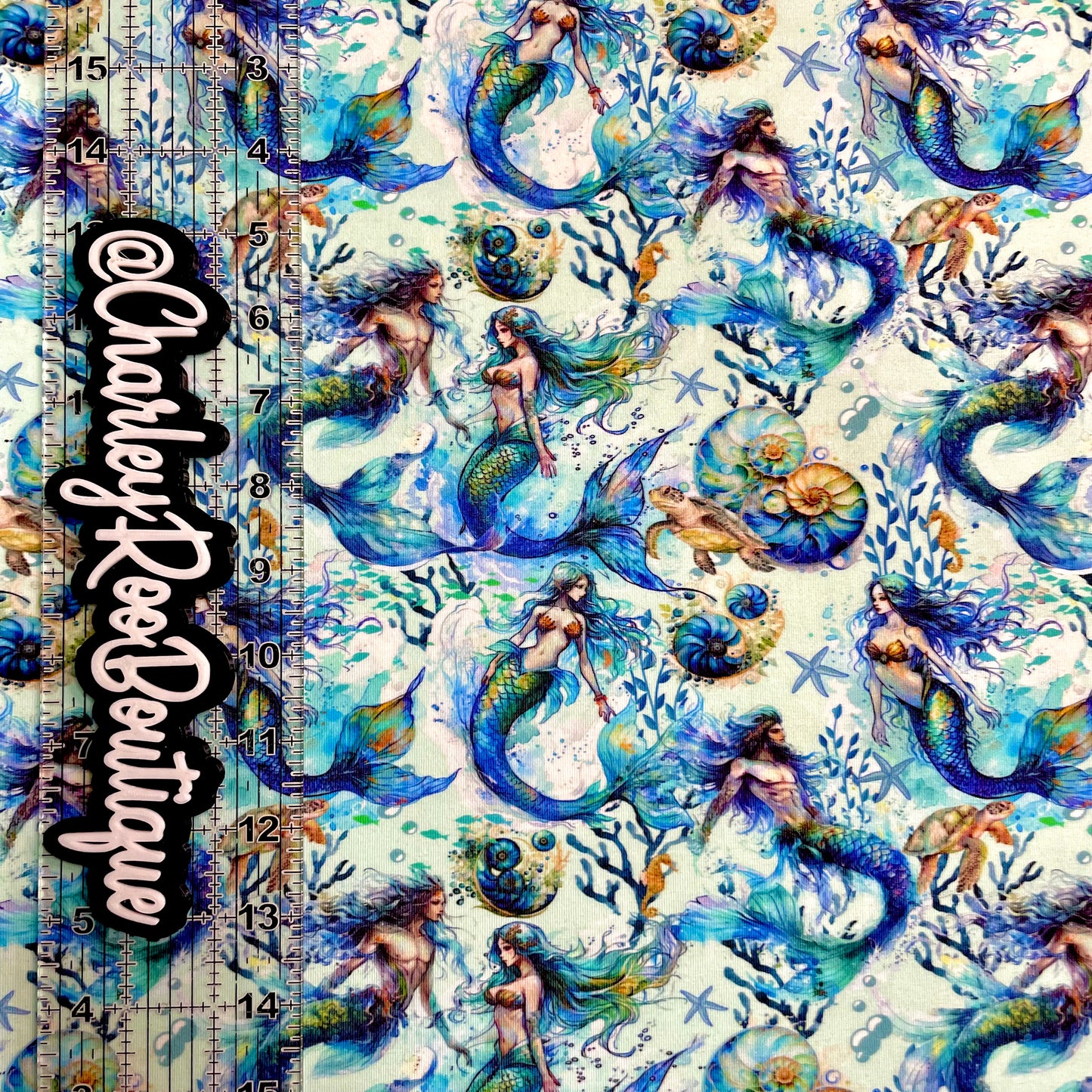 Exclusive, 9x14 Tumbler Cut, Custom Fabric, CottonSpandex, High Quality, Tumbler Fabric, Seductive Mermaids