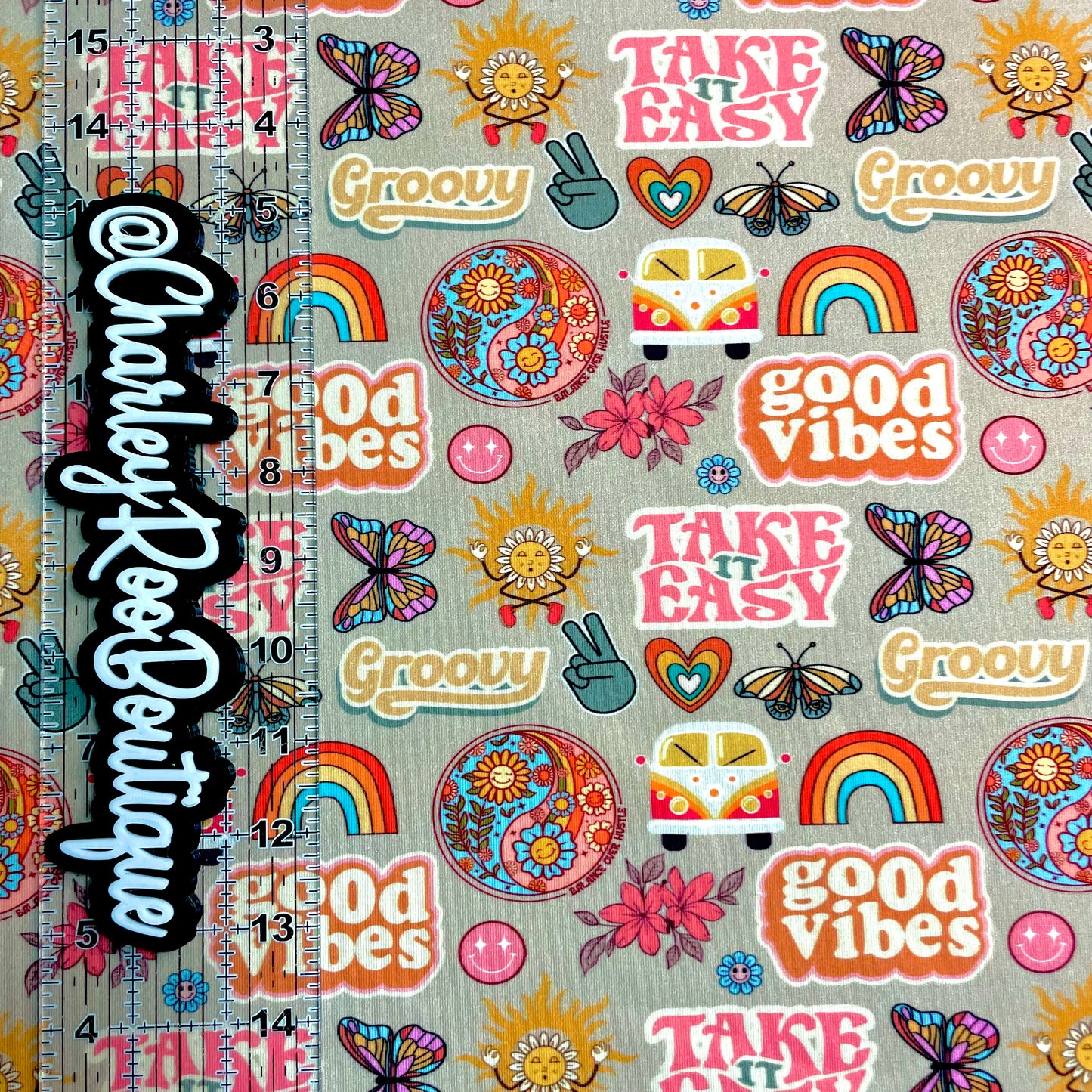 Exclusive, 9x14 Tumbler Cut, Custom Fabric, CottonSpandex, High Quality, Tumbler Fabric, Retro, Be Happy, Good Vibes