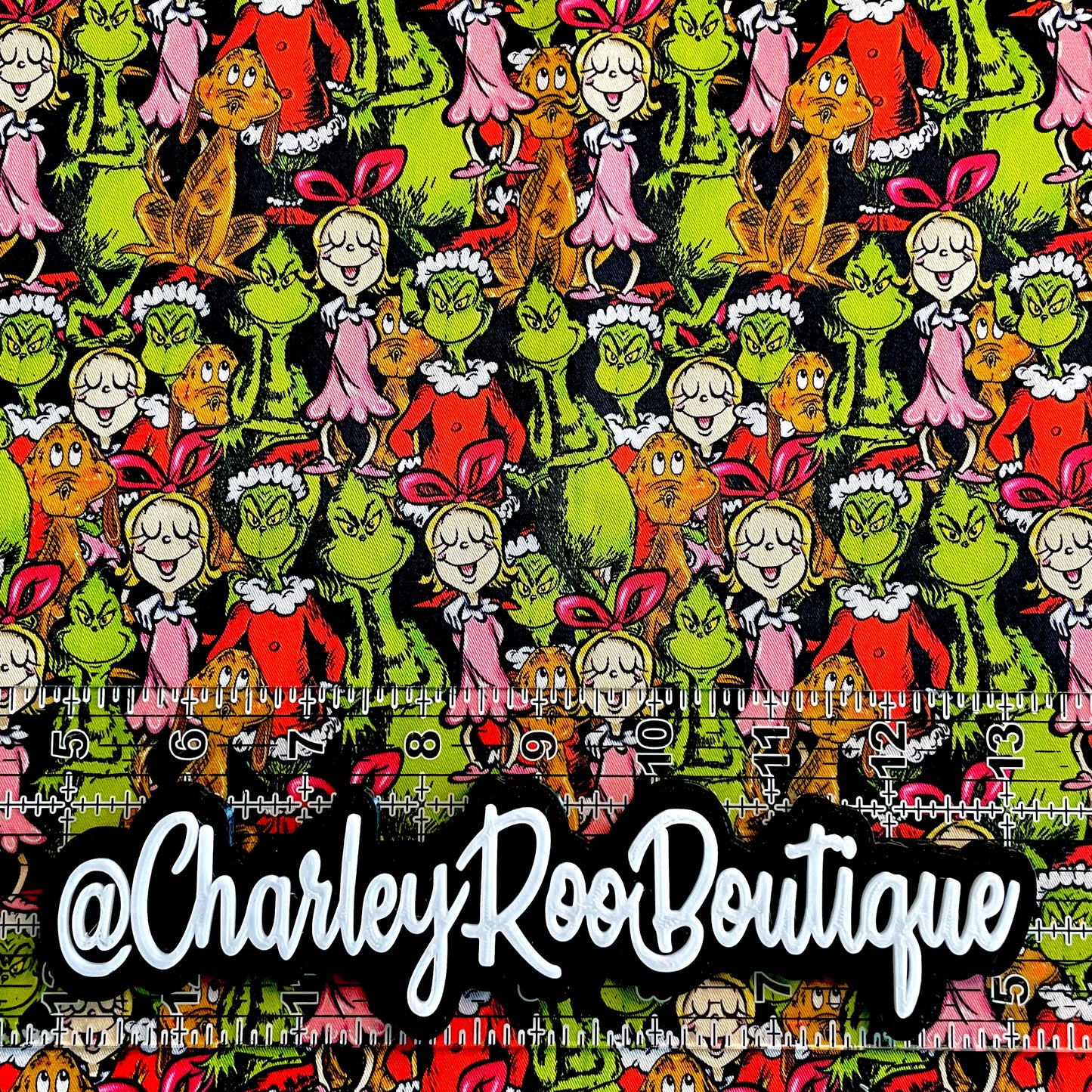 9x14 Tumbler Cut, Custom Fabric, CW Cotton Woven, High Quality, Mask Cut, Tumbler Fabric, Classic Style Grinch