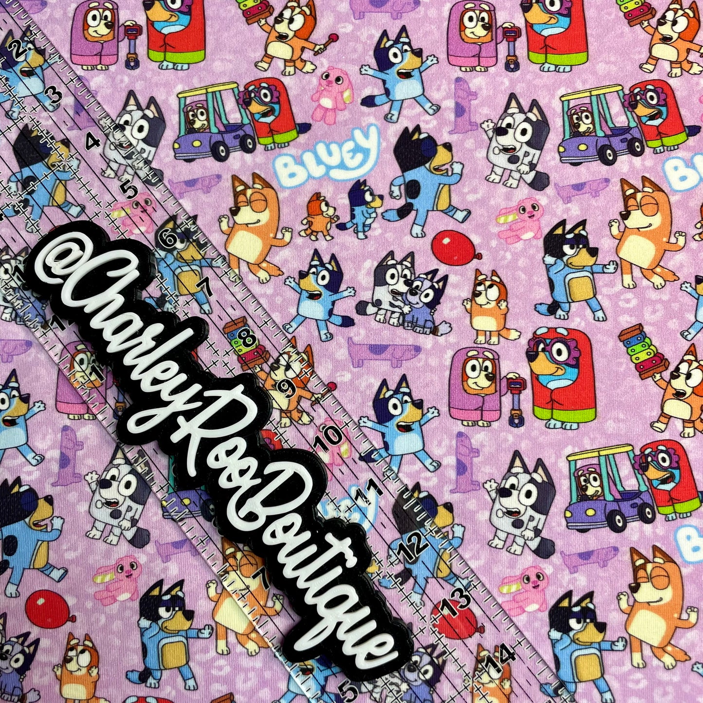 Exclusive, 9x14 Tumbler Cut, Custom Fabric, CottonSpandex, High Quality, Tumbler Fabric, CRB, Long Dog, Bluey Lavender Leopard