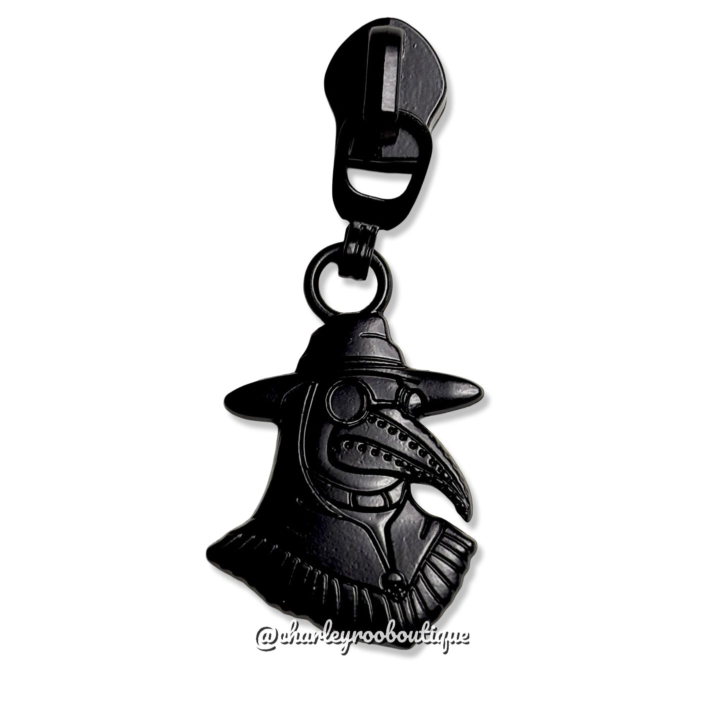 Zipper Pull, Plague Doctor, Matte Black