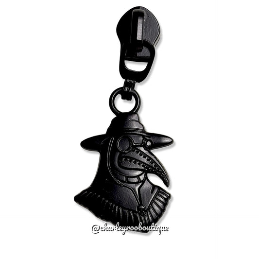 Zipper Pull, Plague Doctor, Matte Black