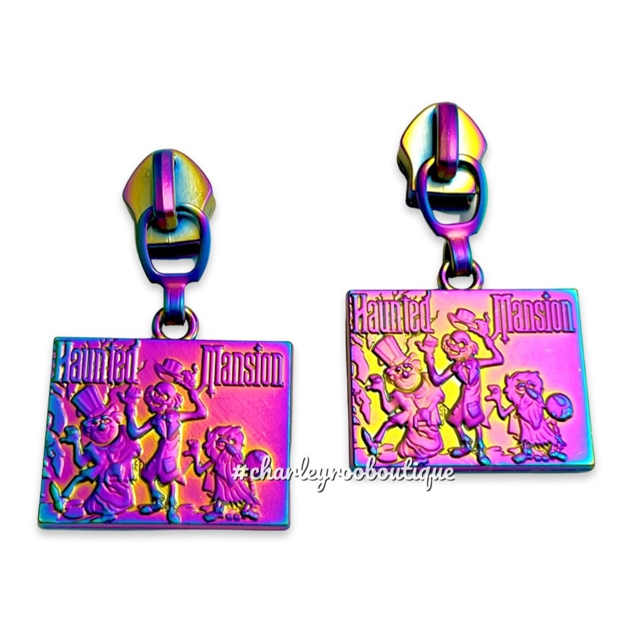 Zipper Pull, Riding Ghosts, Haunted Mansion, Rainbow Matte