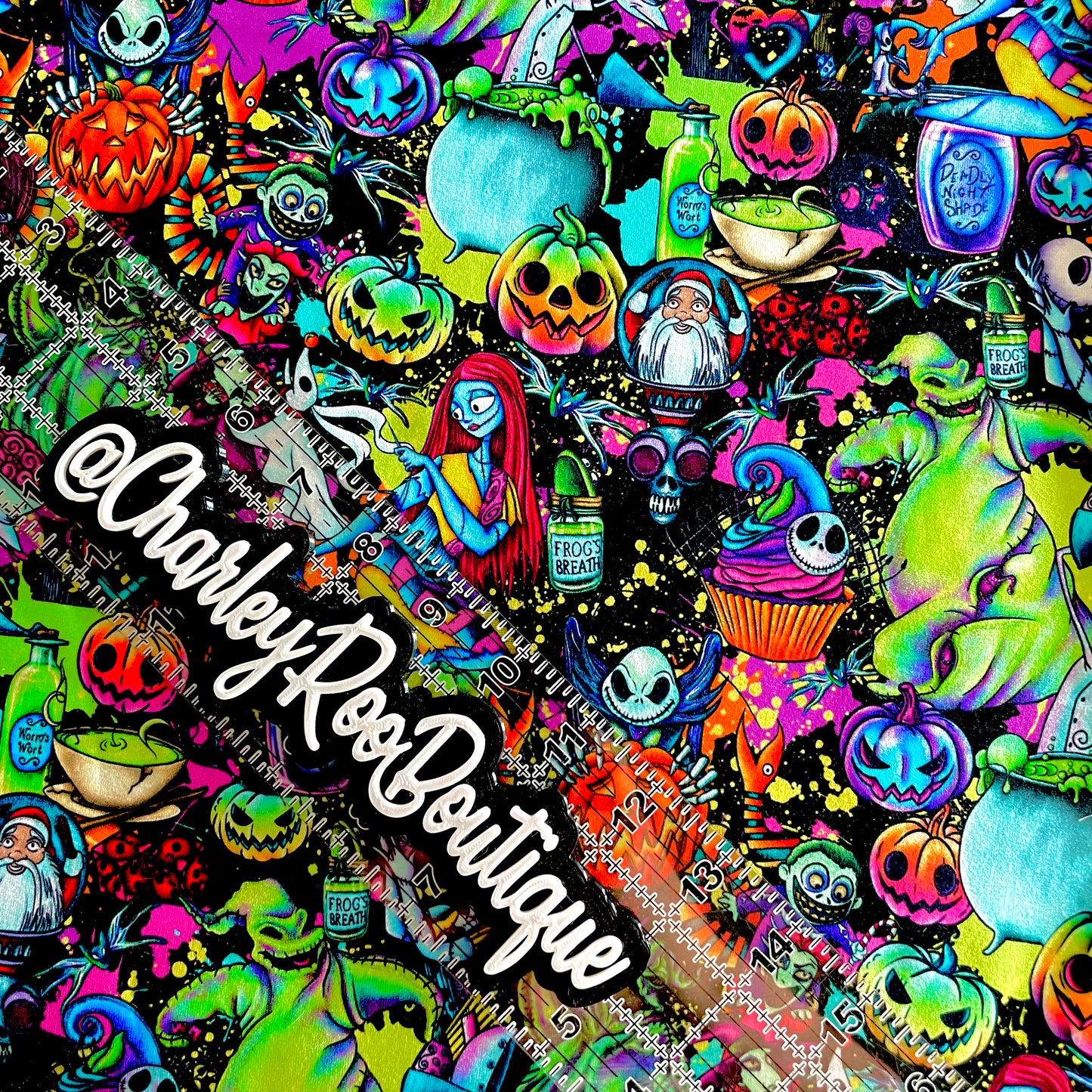 9x14 Tumbler Cut, Custom Fabric, CottonSpandex, High Quality, Mask Cut, Tumbler Fabric, New, Neon NBC on Black