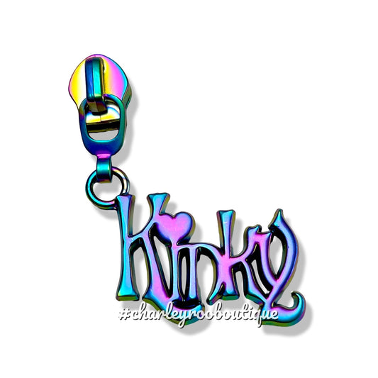 Zipper Pull, Kinky, Naughty, Matte Rainbow