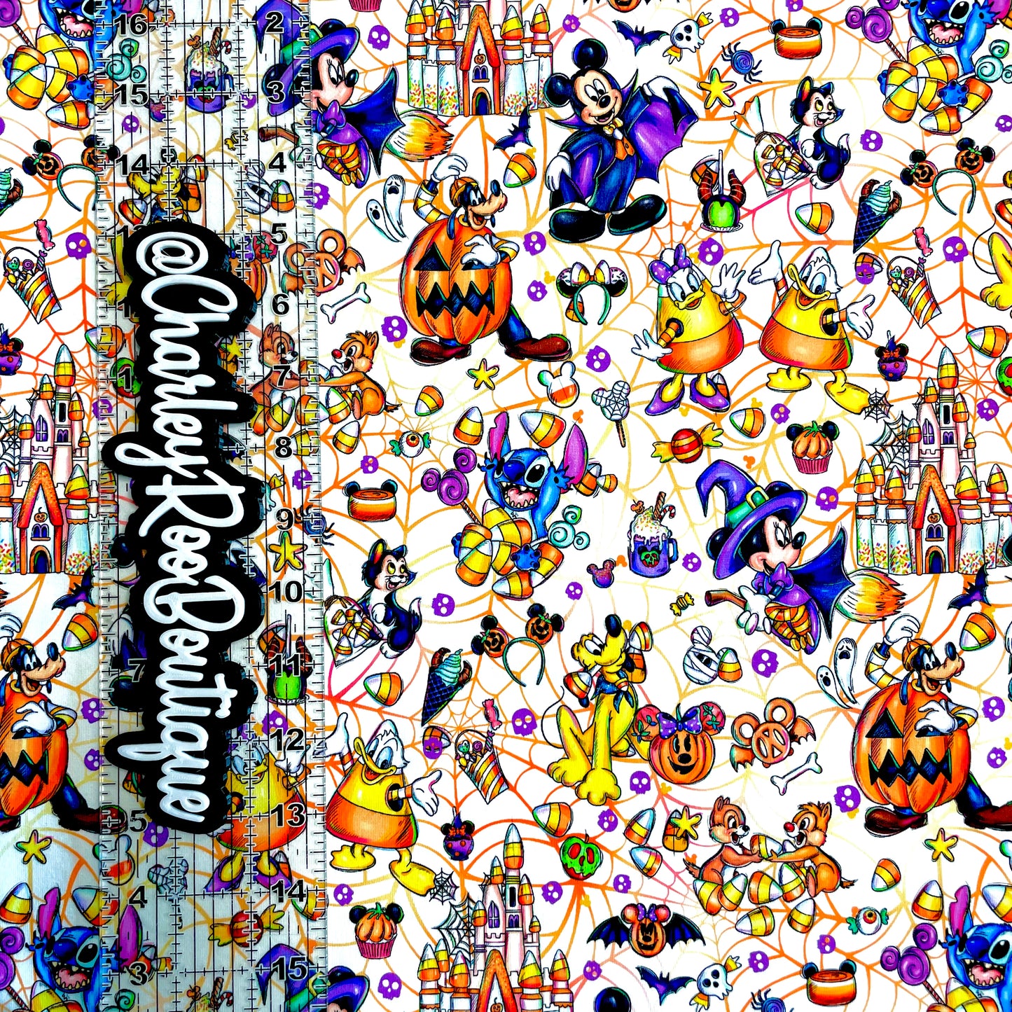 9x14 Tumbler Cut, Custom Fabric, CottonSpandex, High Quality, Mask Cut, Tumbler Fabric, Fall, Halloween, Candy Corn Friends