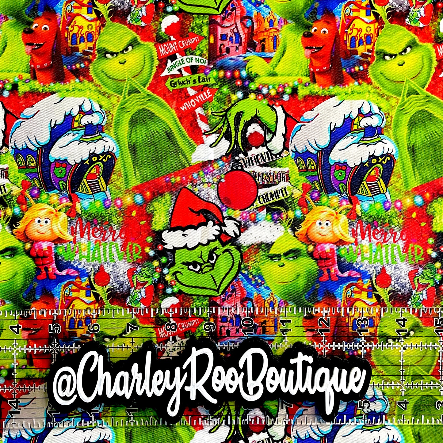 9x14 Tumbler Cut, Custom Fabric, CW Cotton Woven, High Quality, Mask Cut, Tumbler Fabric, New Style Grinch