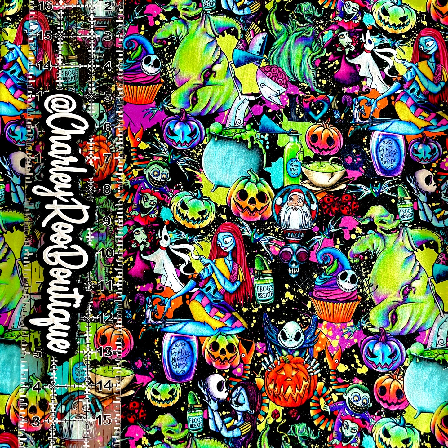 9x14 Tumbler Cut, Custom Fabric, CottonSpandex, High Quality, Mask Cut, Tumbler Fabric, New, Neon NBC on Black