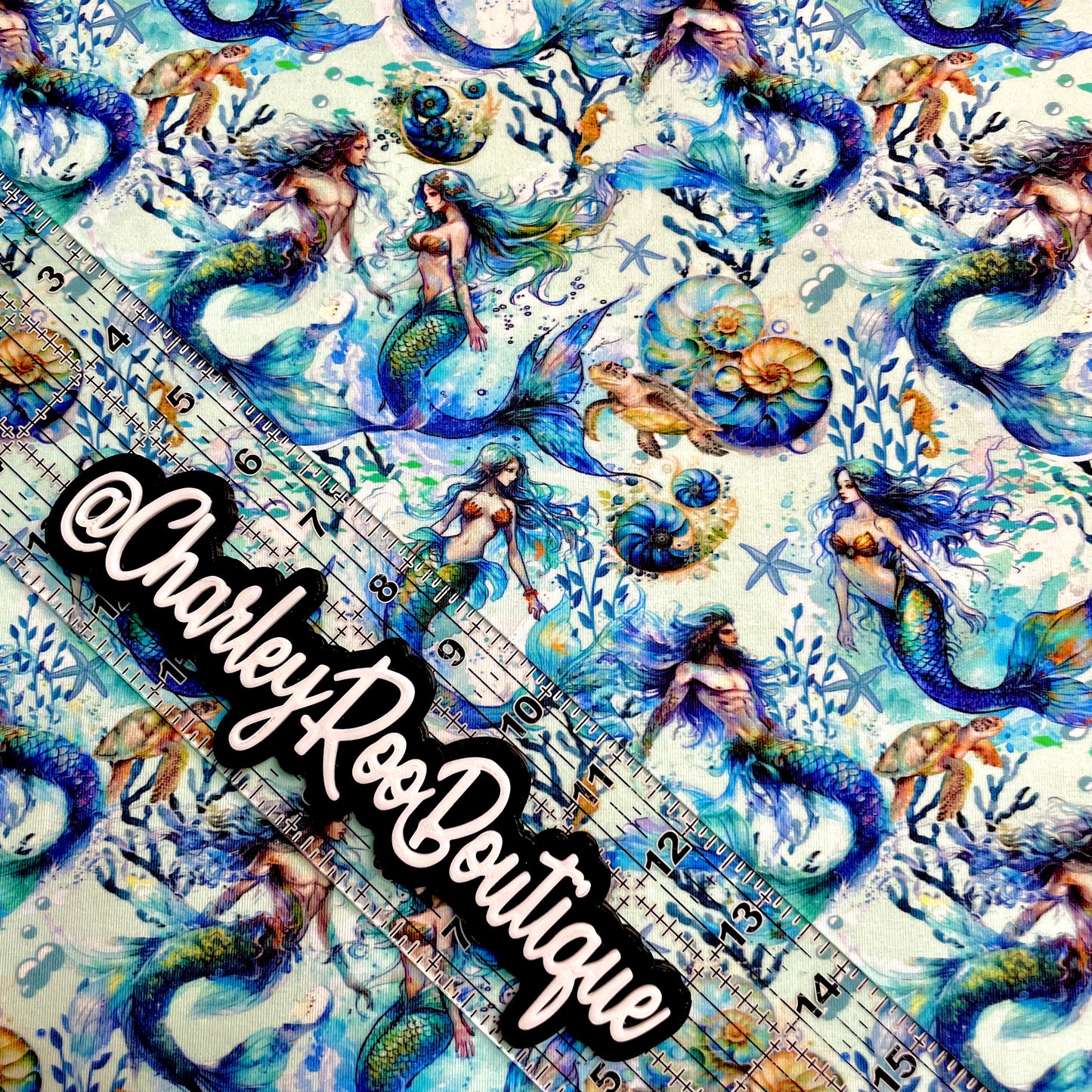 Exclusive, 9x14 Tumbler Cut, Custom Fabric, CottonSpandex, High Quality, Tumbler Fabric, Seductive Mermaids