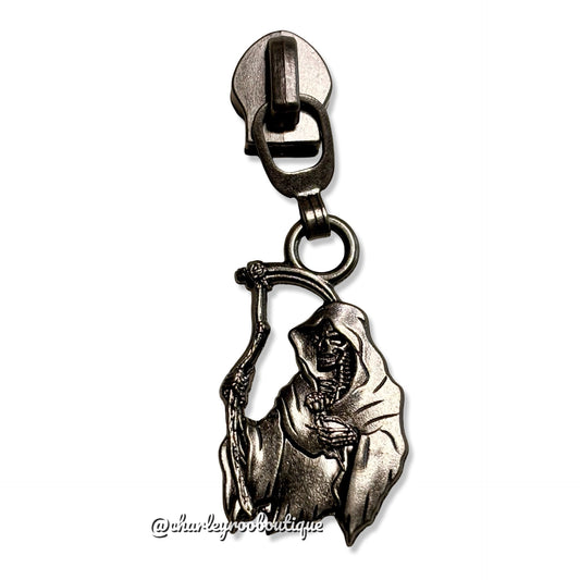 Zipper Pull, Reaper, Antique Nickel