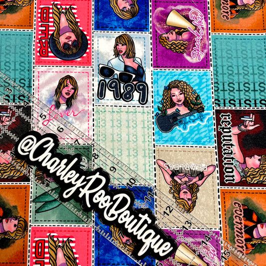 9x14 Tumbler Cut, Custom Fabric, CottonSpandex, High Quality, Mask Cut, Tumbler Fabric, Swiftie, Taylor, Art Frames