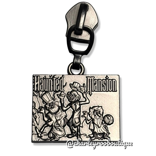 Zipper Pull, Riding Ghosts, Haunted Mansion, Matte Gunmetal