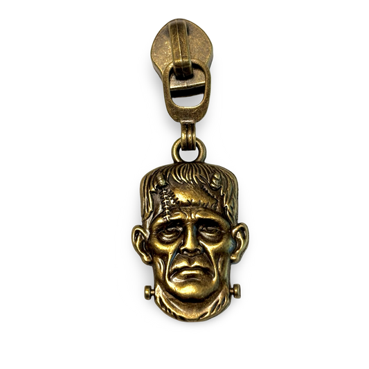 Zipper Pull, Frank Monster, Antique Brass