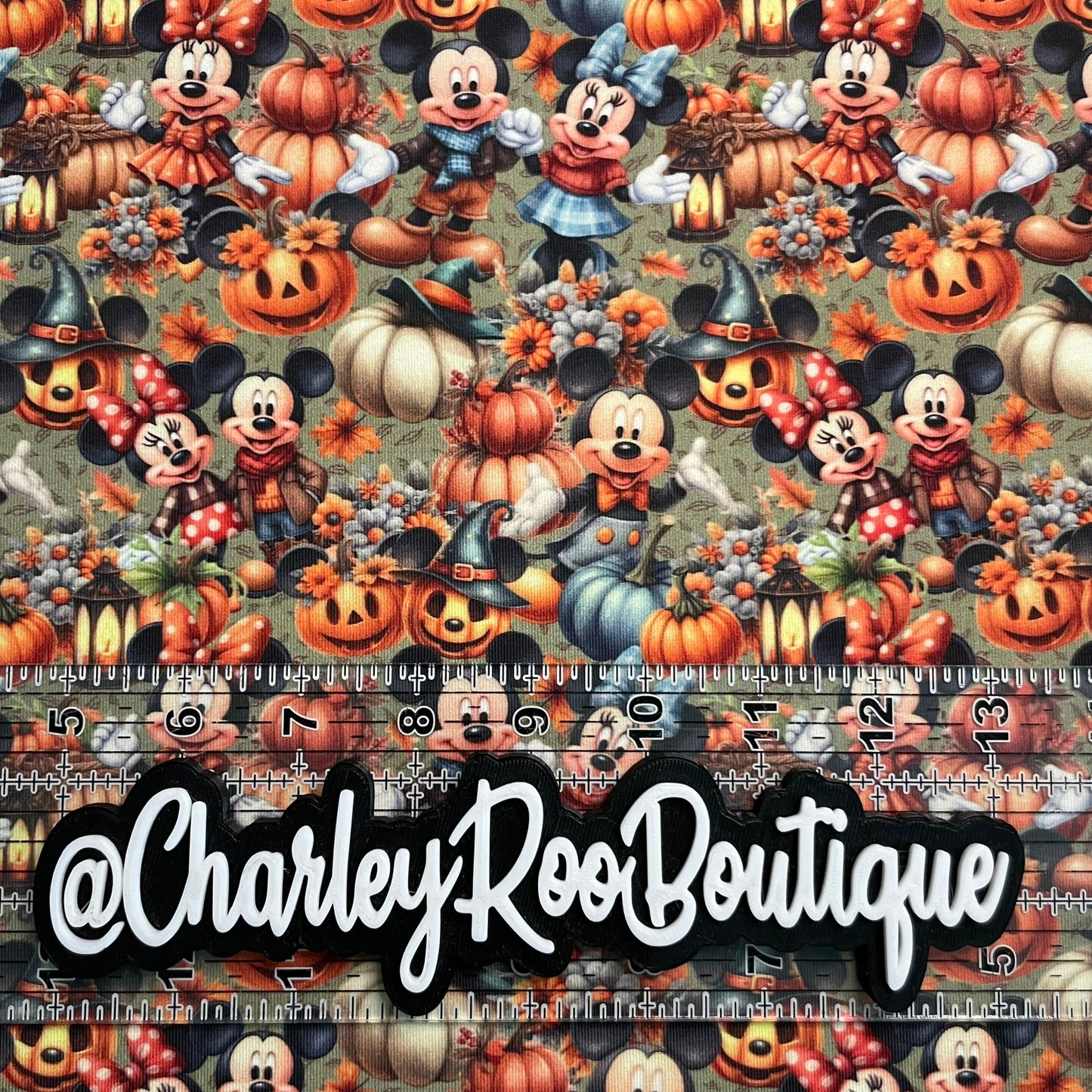 Exclusive, 9x14 Tumbler Cut, Custom Fabric, CottonSpandex, High Quality, Tumbler Cut, Fall Mickey & Minnie