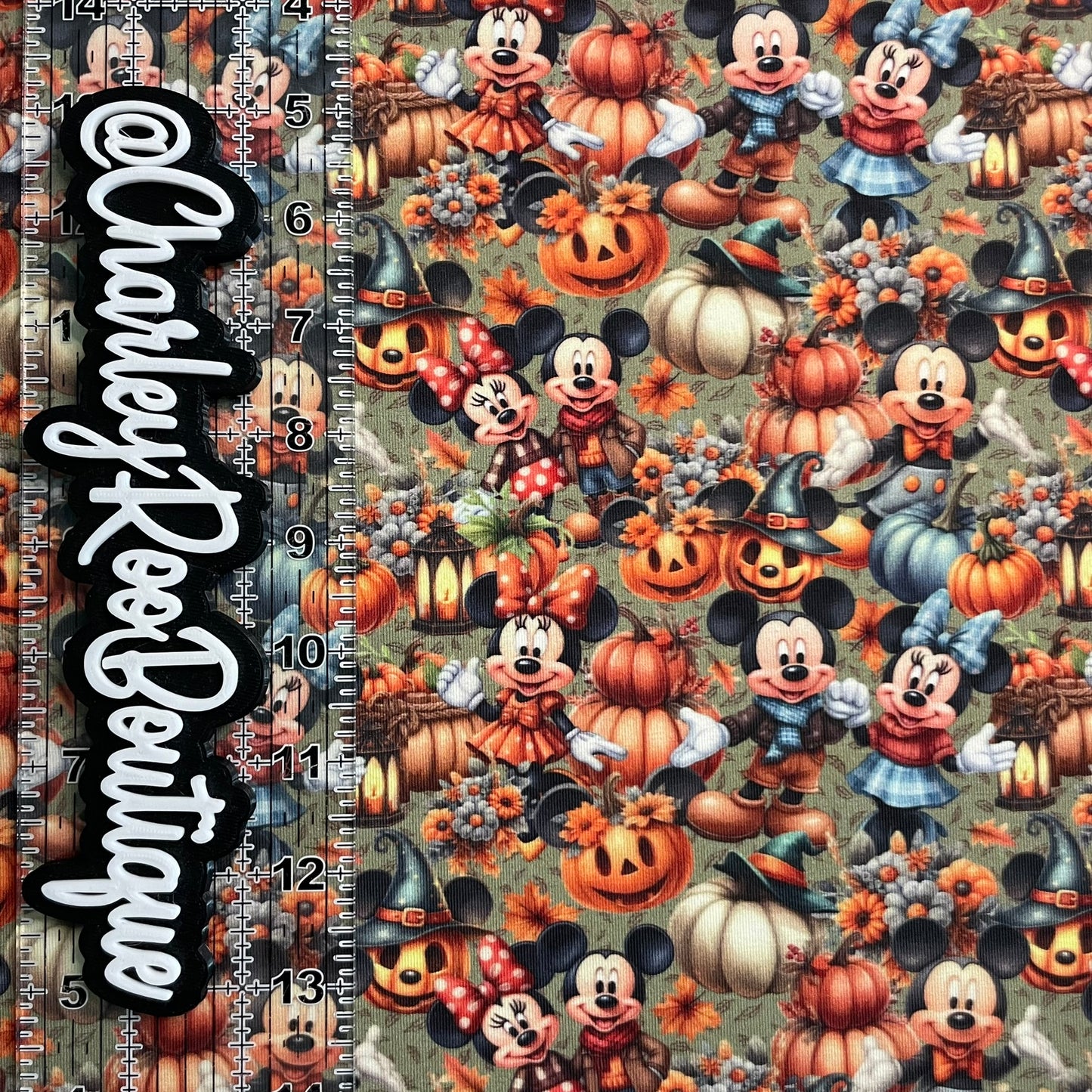 Exclusive, 9x14 Tumbler Cut, Custom Fabric, CottonSpandex, High Quality, Tumbler Cut, Fall Mickey & Minnie