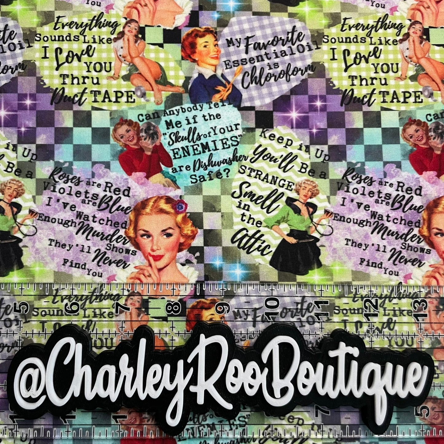 Exclusive, 9x14 Tumbler Cut, Custom Fabric, CottonSpandex, High Quality, Tumbler Cut, Retro Housewives, Naughty, Killer