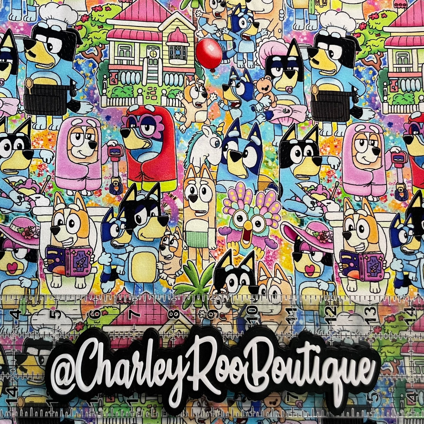 9x14 Tumbler Cut, Custom Fabric, CottonSpandex, High Quality, Tumbler Fabric, Bluey, Family, New