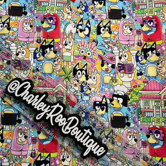 9x14 Tumbler Cut, Custom Fabric, CottonSpandex, High Quality, Tumbler Fabric, Bluey, Family, New