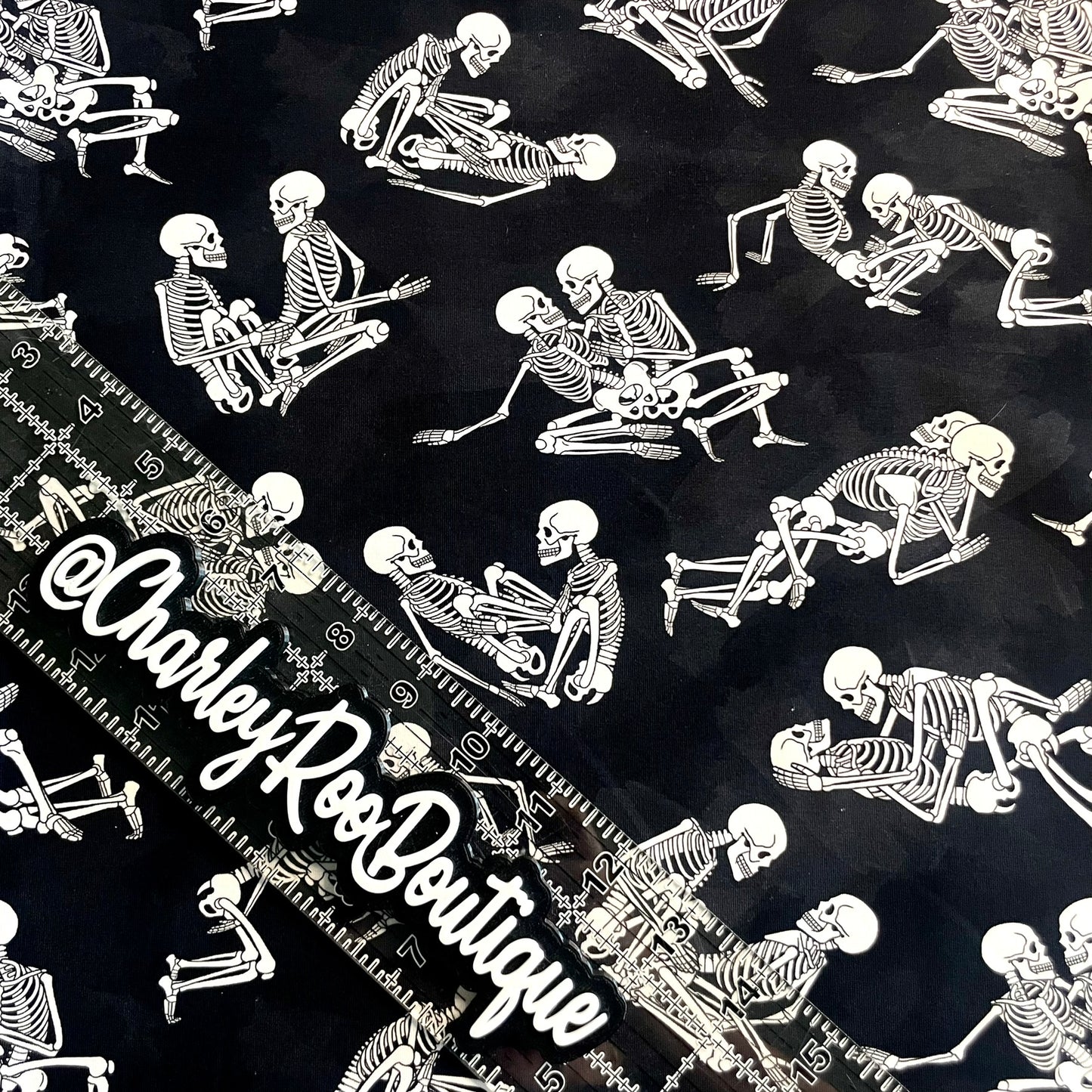 9x14 Tumbler Cut, Custom Fabric, CottonSpandex, High Quality, Tumbler Fabric, Adult, Naughty, Halloween, Bonin' Skeletons