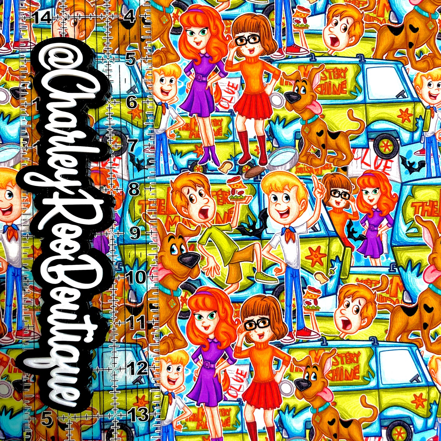 9x14 Tumbler Cut, Custom Fabric, CottonSpandex, High Quality, Mask Cut, Tumbler Fabric, New Scooby Toon