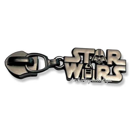 Zipper Pull, Star Wars Name, Matte Gunmetal