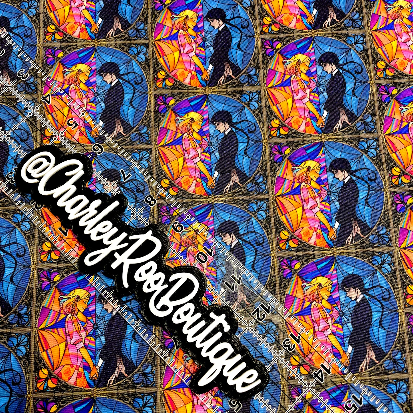 9x14 Tumbler Cut, Custom Fabric, CW Cotton Woven, High Quality, Mask Cut, Tumbler Fabric, Wednesday Mosaics