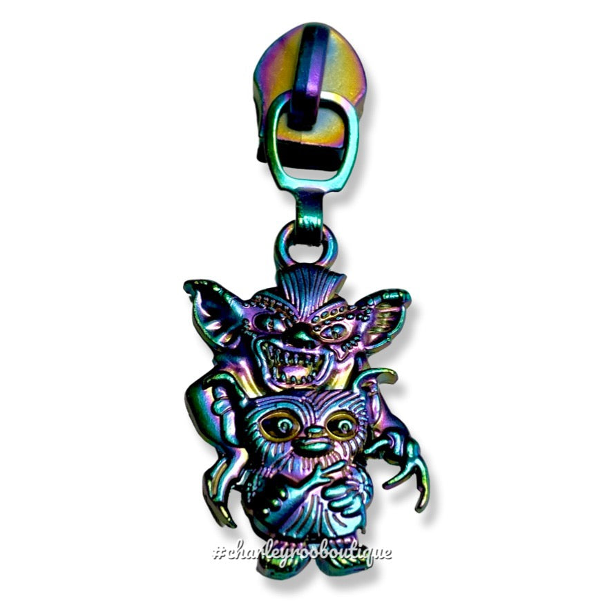 Zipper Pull, Gremlin, Stack, Good vs Evil, Rainbow Matte