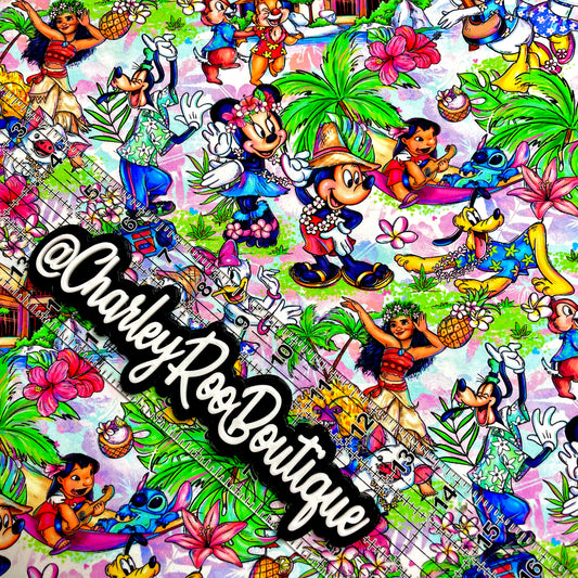 9x14 Tumbler Cut, Custom Fabric, CottonSpandex, High Quality, Mask Cut, Tumbler Fabric, Aulani